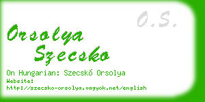 orsolya szecsko business card